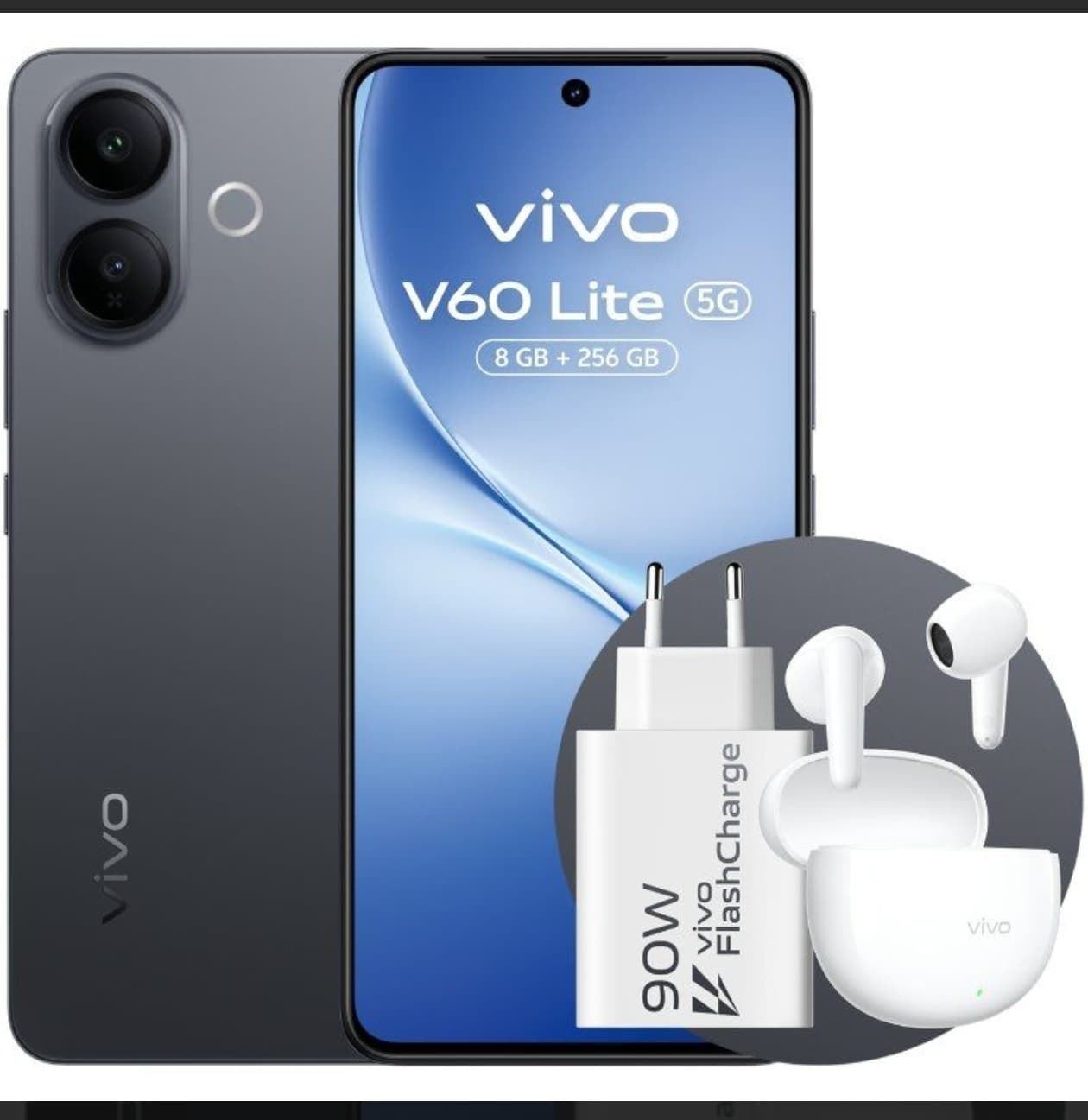 Smartphone Vivo V60 Lite 8GB/ 256GB/ 6.77"/ 5G/ Negro o rosa/ Incluye Cargador 90W y Buds - Imagen 2