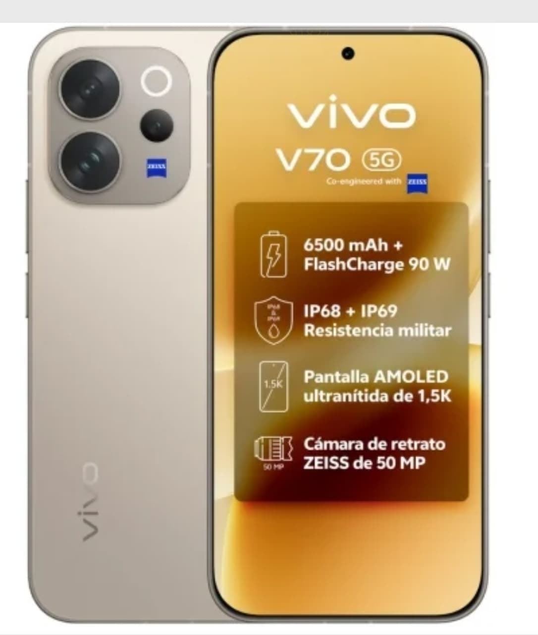 Smartphone Vivo V70 8GB/ 512GB/ 6.59"/ 5G - Imagen 3